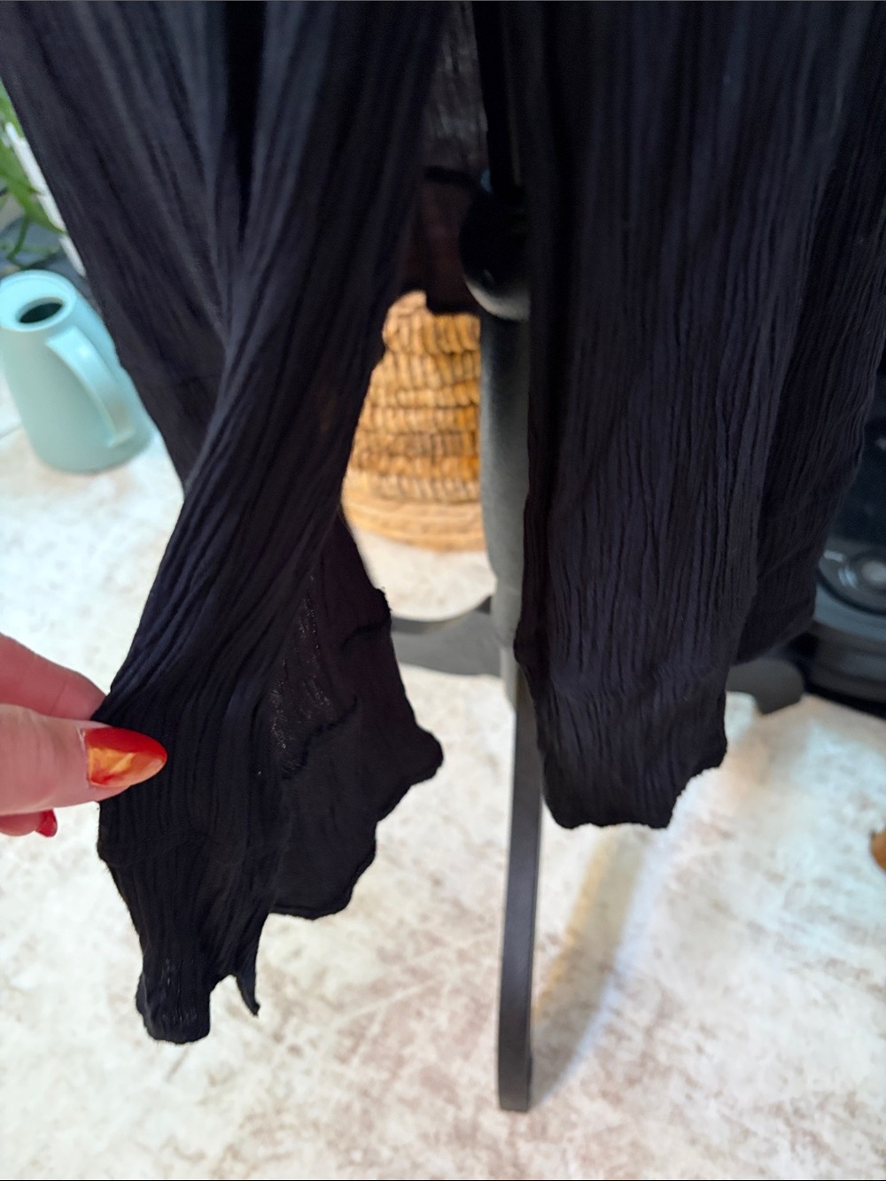 Soft Surroundings sleeveless maxi dress black crepe size petite extra small - Picture 8 of 9